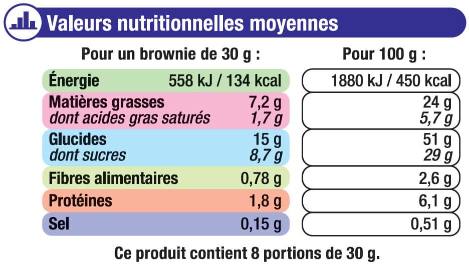 U Mini brownie noisette et pépites de chocolat packshot