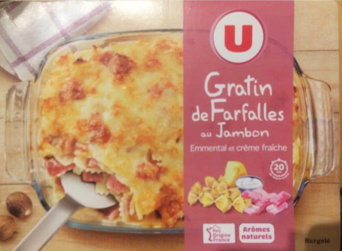 U Gratin de Farfalles au jambon packshot