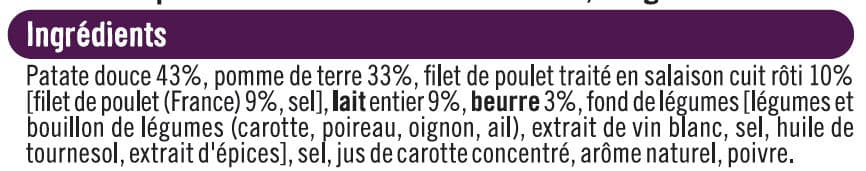 U Purée de patate douce au poulet packshot