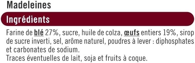 U Madeleines coquilles aux oeufs 450g packshot