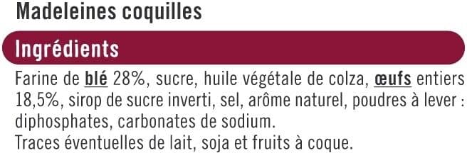 U Madeleines coquilles Nature 600g packshot