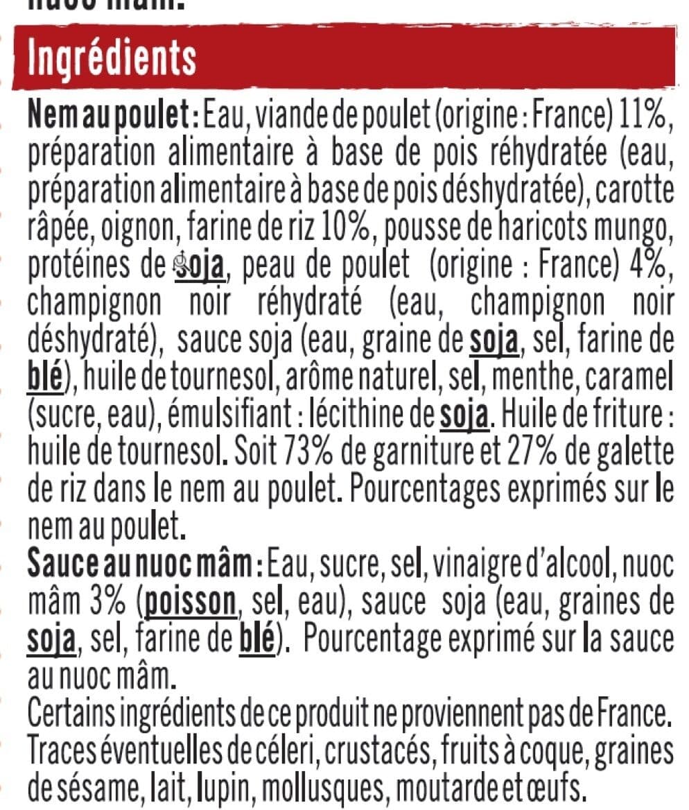 U Nems au poulet x4 + sauce nuoc mam packshot