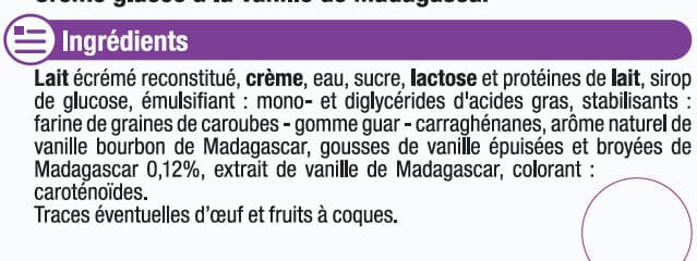 U Crème glacée gourmande douceur vanille Madagascar packshot