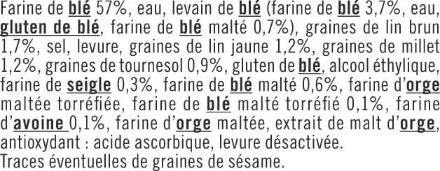 U Demi-baguette aux céréales et graines précuite sur four à pierre 2x125g packshot