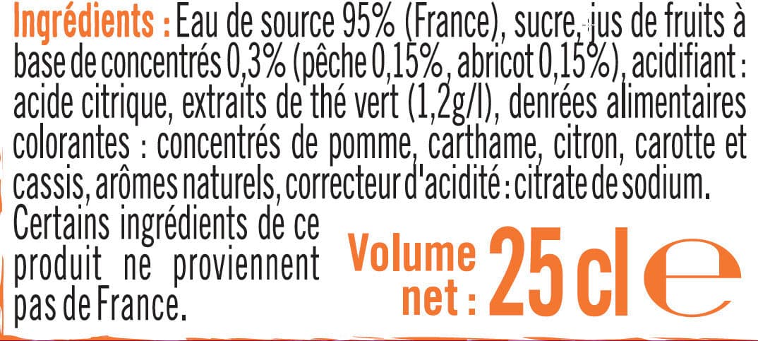 U Boisson sans théine pêche abricot packshot