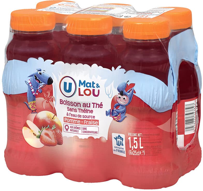 U Boisson sans théine pomme fraise packshot
