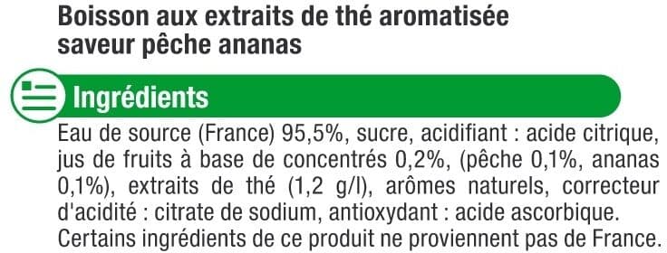 U Boisson au thé pêche + ananas packshot