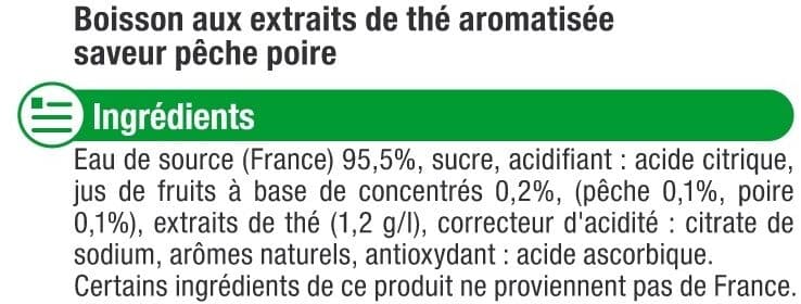 U Boisson au thé pêche + poire packshot