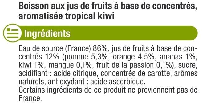 U Boisson aux fruits tropical kiwi packshot