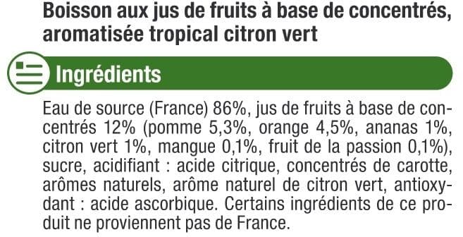 U Boisson aux fruits tropical citron vert packshot