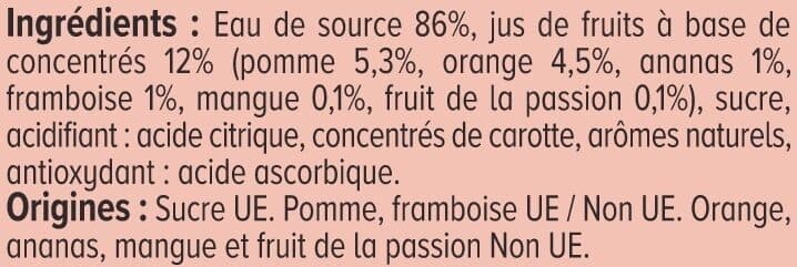 U Boisson aux fruits tropical framboise bouteille de 2l packshot