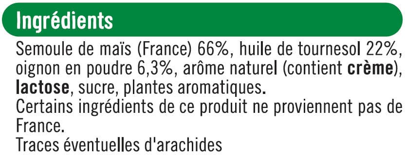 U Soufflés à base de maïs goût oignon packshot