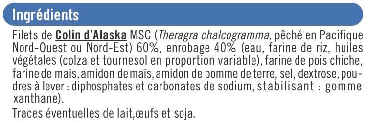 U Portion de bloc de bâtonnets panés de colin d'Alaska MSC sans gluten, 12x360g packshot