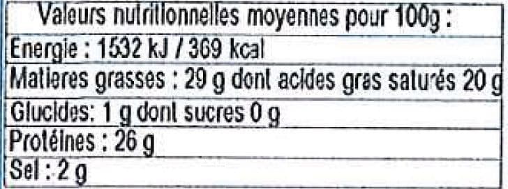 U Cantal AOP entre deux au lait pasteurisé 29% de MG packshot