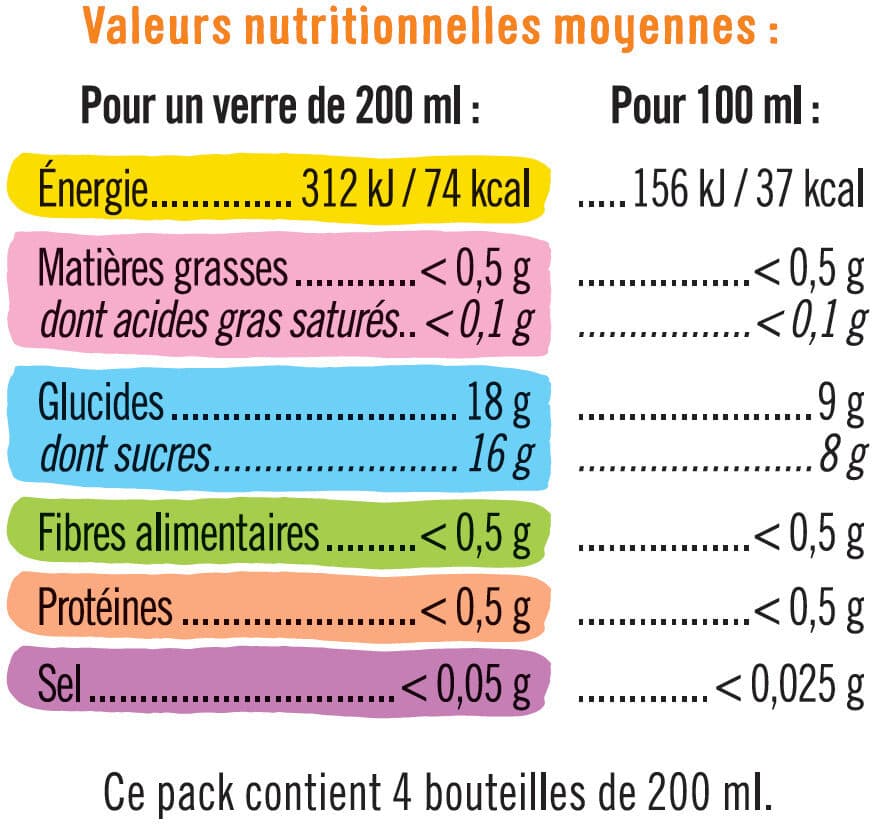U Boisson aux fruits plate à base de concentrés, aromatisée orange packshot