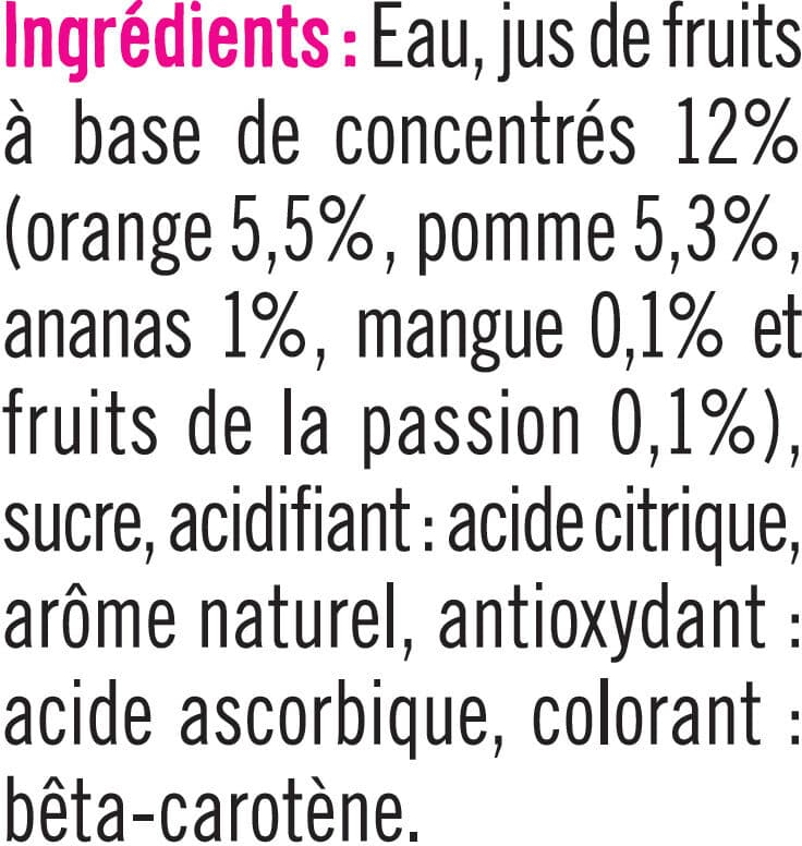 U Boisson aux fruits plate à base de concentrés, aromatisée tropical packshot