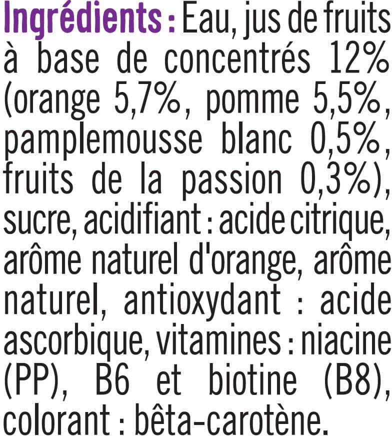 U Boisson aux fruits plate à base de concentrés, aromatisée tropical etorange packshot