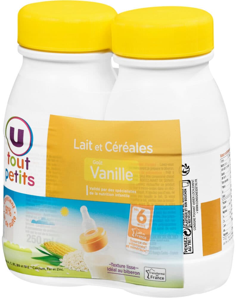 U Lait et céréales goût vanille packshot
