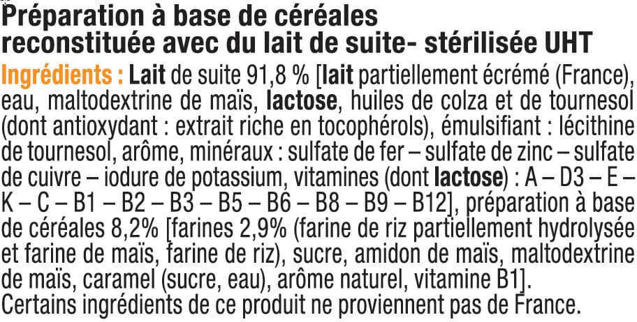 U Lait et céréales goût biscuit packshot