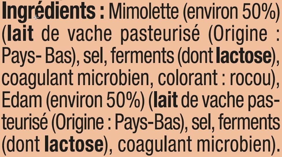 U Dés de Mimolette et Edam au lait pasteurisé 24% de MG, 150g packshot