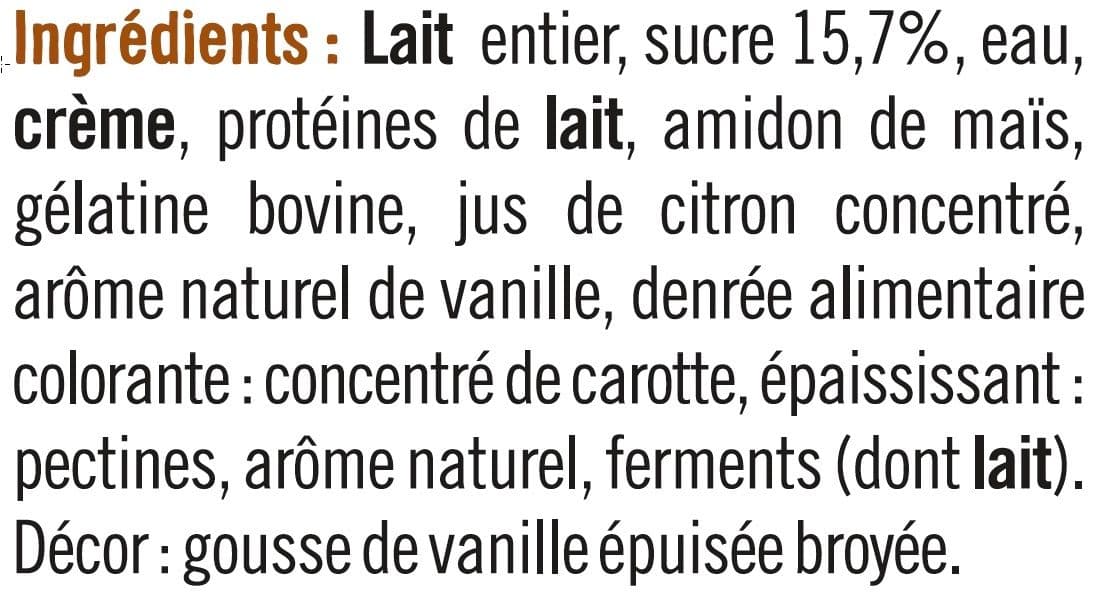 U Spécialité laitière sucrée à la vanille, packshot