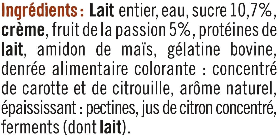 U Spécialité laitière sucrée douceur de mousse aux fruits de la passion packshot