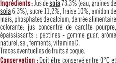 U Dessert végétal au lait de soja sur lit de fraise 4 pots x100g packshot