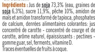 U Dessert végétal Soja sur lit de pêche 4 pots x100g packshot
