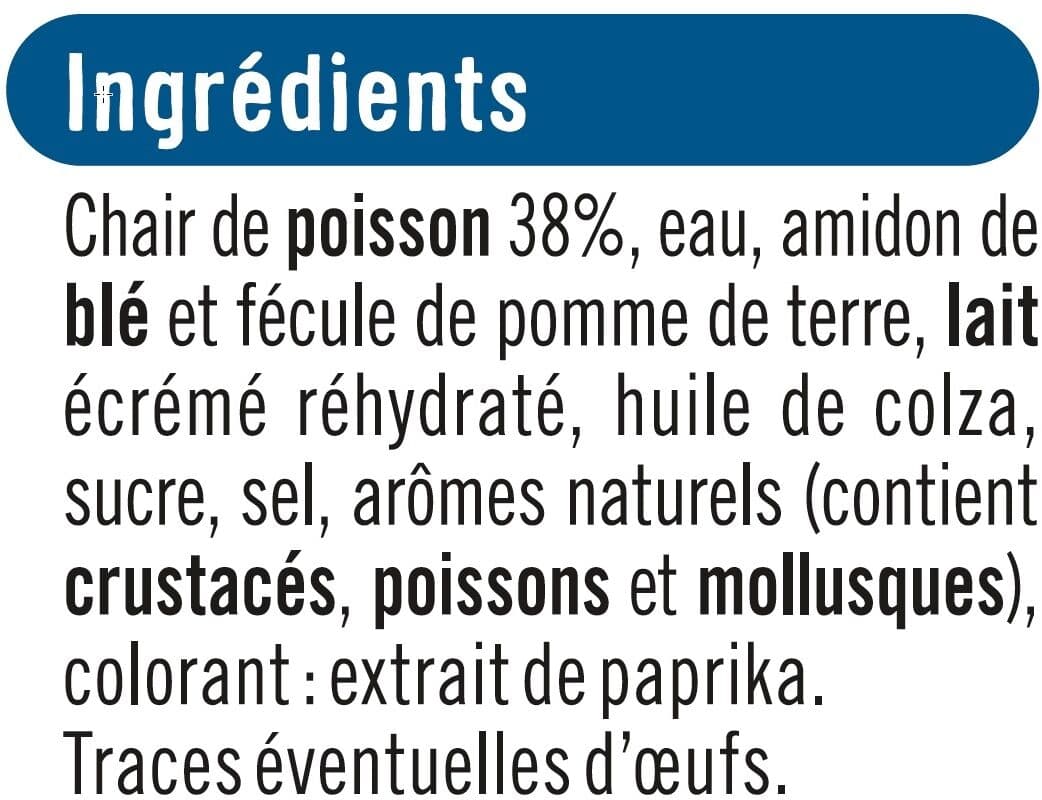 U Bâtonnets de préparation à base de chair de poissons saveur crabe - x18 - 288g packshot