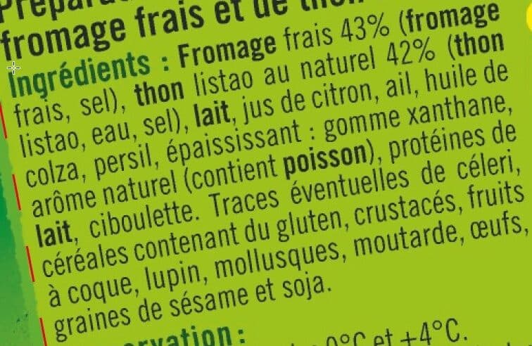U Tartinable thon et fromage frais packshot