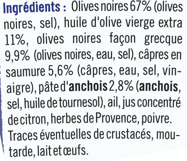 U Tapenade aux olives noires pot de 200g packshot