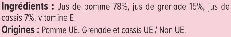 U Jus de fruits antioxydant pomme grenade cassis bouteille de 1l packshot