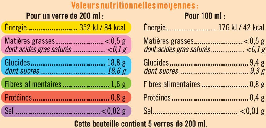 U Jus de fruits fibres orange pomme kaki packshot