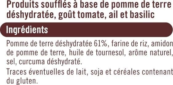 U Snacks poppes saveur tomate ail basilic sachet de 85g packshot