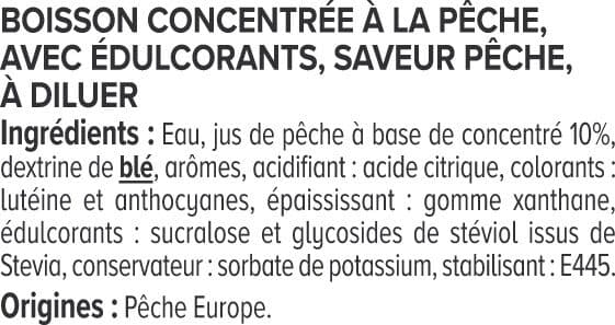 U Boisson concentré a la pêche aromatisée 0 sucres - 75cl packshot