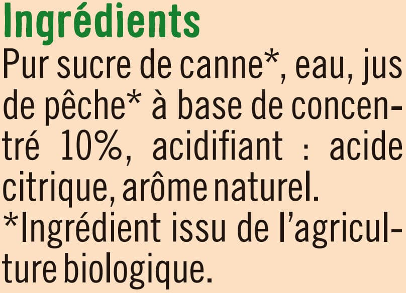 U Sirop de pêche bouteille de 50cl packshot