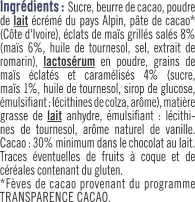 U Chocolat au lait pop corn packshot