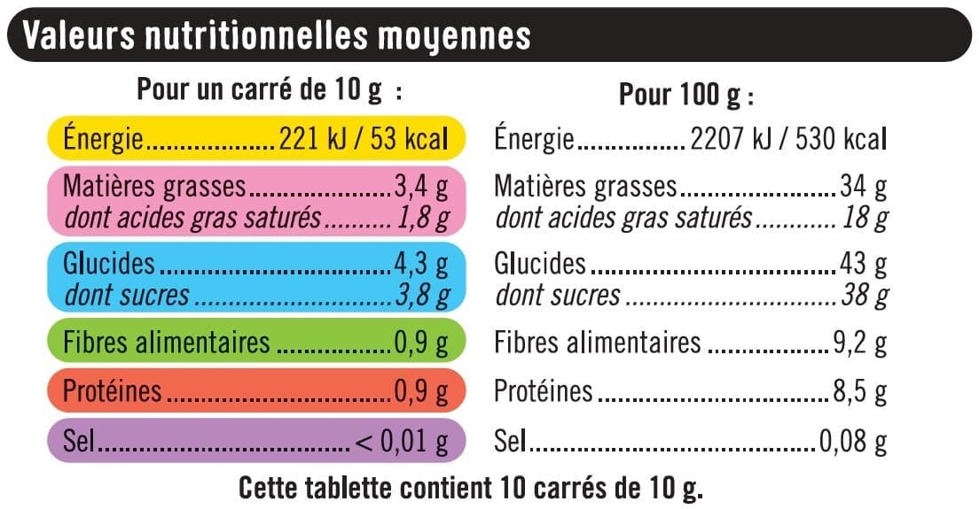 U Chocolat noir ananas éclats de noisettes packshot