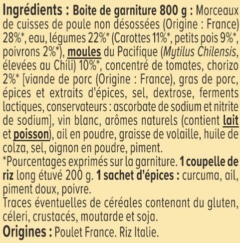 U Paëlla royale volaille et fruits de mer boîte de 1kg packshot