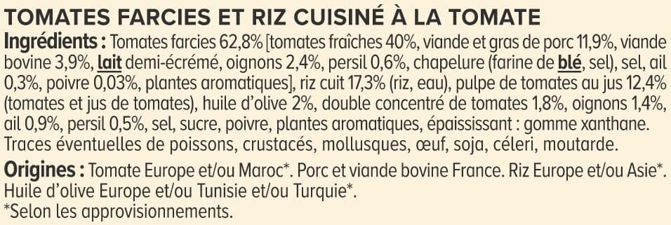 U Plat cuisiné individuel Tomates farcies et riz cuisiné packshot
