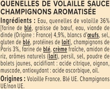 U Quenelles de volaille sauce champignons boîte de 400g packshot