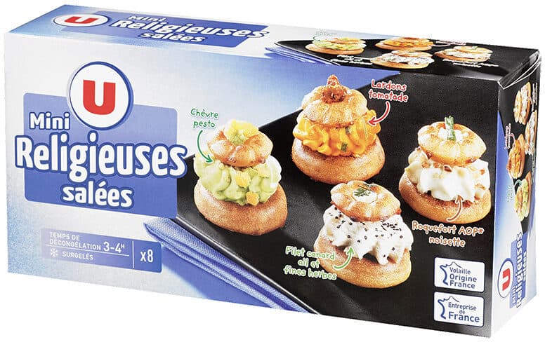 U Mini religieuses salées garnies surgelées packshot