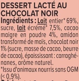 U Crème dessert au chocolat noir 4x125g packshot