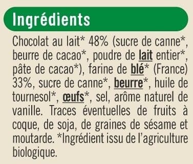 U Bâtonnets au chocolat au lait bio paquet de 125g packshot