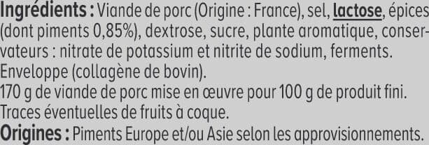 U Mini Saucissons secs aux piments Pur Porc - 130g packshot
