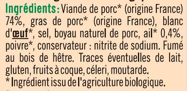 U Saucisson cuit à l'ail fumé - 250g packshot