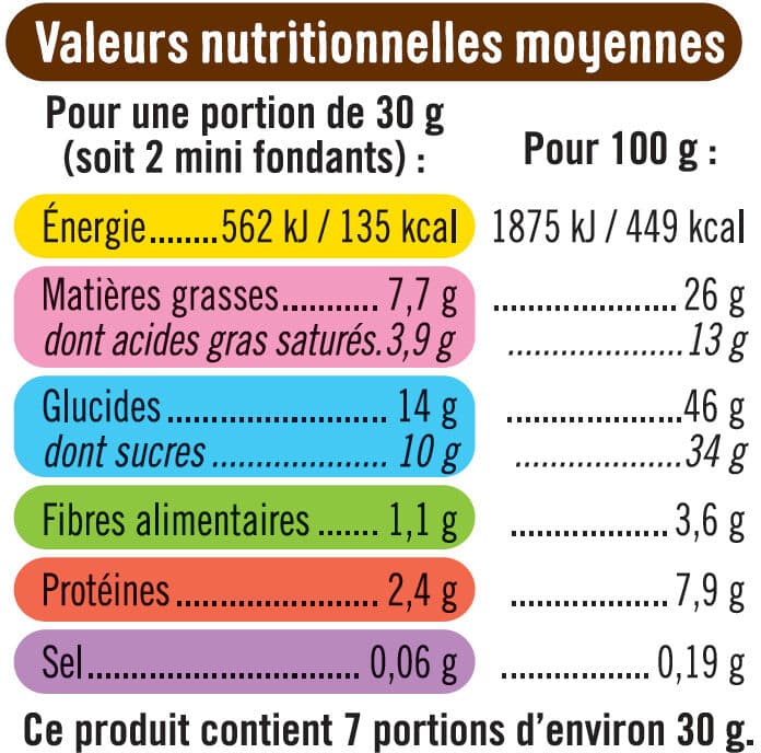 U Mini fondant au chocolat et éclats d'amandes & noix pécan pur beurre210g packshot