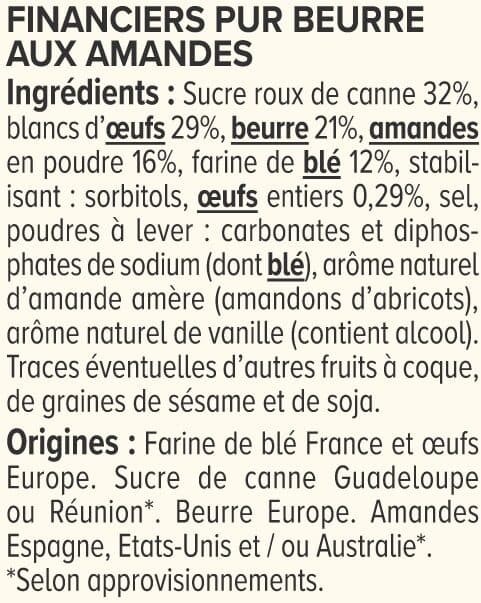 U Mini financier aux amandes pur beurre 210g packshot