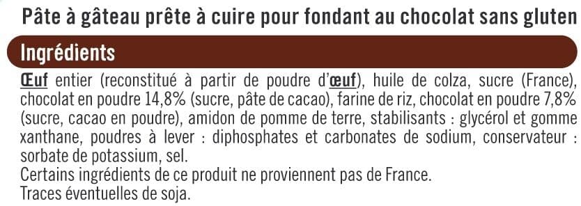 U Fondant chocolat sans gluten doypack de 500g packshot