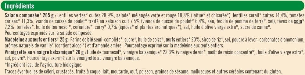 U Coffret repas Salade boulgour & chèvre + 1 madeleine + vinaigrette 310g packshot